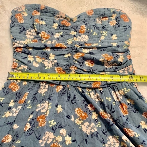 BOG Collective Jumpsuit Small Sleeveless Ocean Blue Boho Floral Cotton - Picture 13 of 16